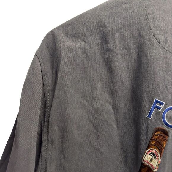 Tommy Bahama Mens M Hawaiian Silk Gray Cigar Shirt Tonights Forecast Mostly Wild - Picture 6 of 7